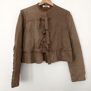 Authentic Chloe Leather Brown Biker Jacket Size L